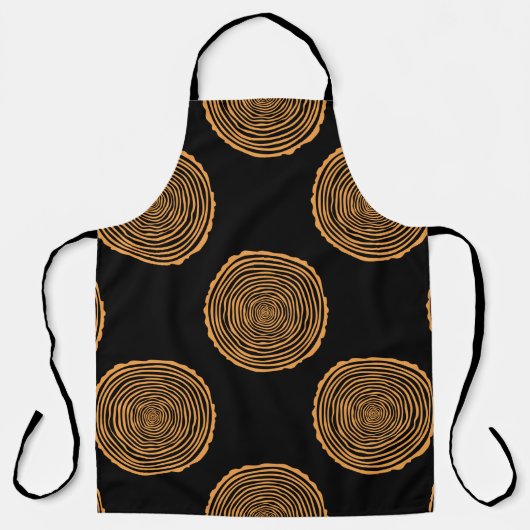 Tree Rings Seamless Pattern. Saw cut tree trunk ba Schort (Voorkant)