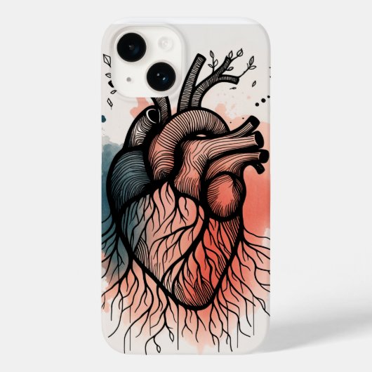 Tree Root Heart – Soulful Line Art Case-Mate iPhone Case (Achterkant)