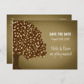 Tree rustieke bruiloft Save Date Briefkaart (Voorkant / Achterkant)