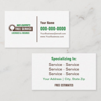 Tree Service Business Card Visitekaartje