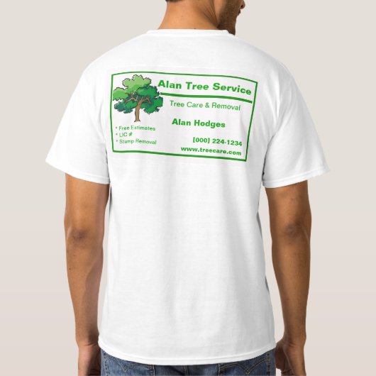 Tree-service T-shirt (Achterkant)
