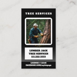 *~* Tree Services Lumber Jack Man QR Forest Visitekaartje