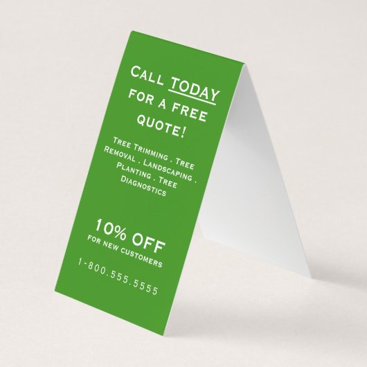 Tree Services Visitekaartjes (Achterkant)