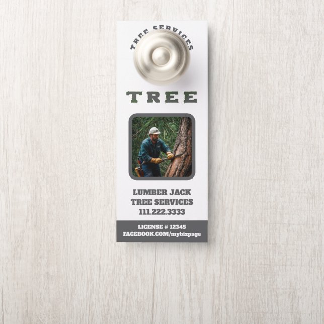 *~* Tree ServicesLumber Jack QR Deur (Op knop)