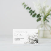 Tree Silhouette Creative Black White visitekaartje (Staand voorkant)