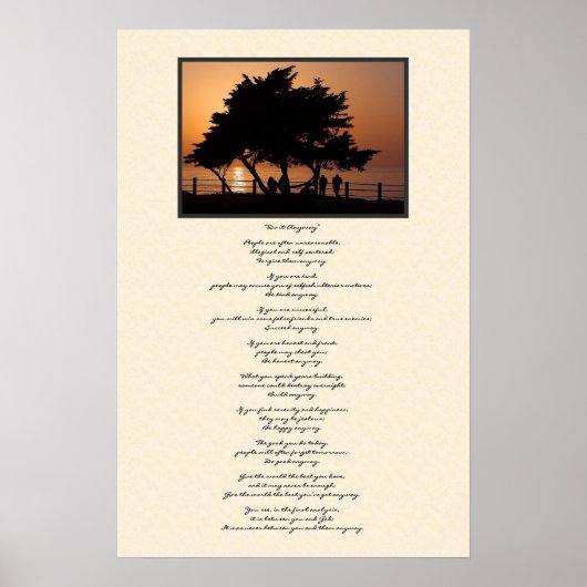Tree Silhouette doet het in ieder geval Poster (Voorkant)