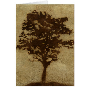 Tree Silhouette on Bronze Background