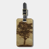 Tree Silhouette on Bronze Background Bagagelabel (Voorkant verticaal)