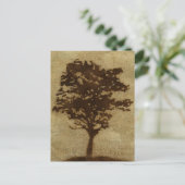 Tree Silhouette on Bronze Background Briefkaart (Staand voorkant)