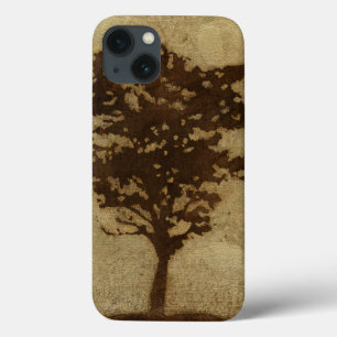 Tree Silhouette on Bronze Background iPhone 13 Hoesje