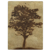 Tree Silhouette on Bronze Background Klembord (Achterkant)