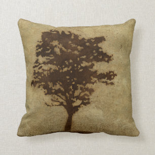 Tree Silhouette on Bronze Background Kussen