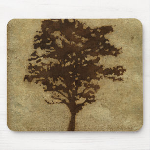 Tree Silhouette on Bronze Background Muismat