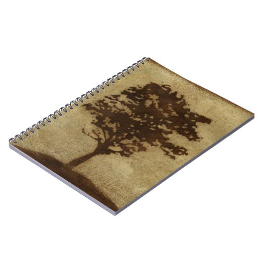 Tree Silhouette on Bronze Background Notitieboek (Linkerzijde)