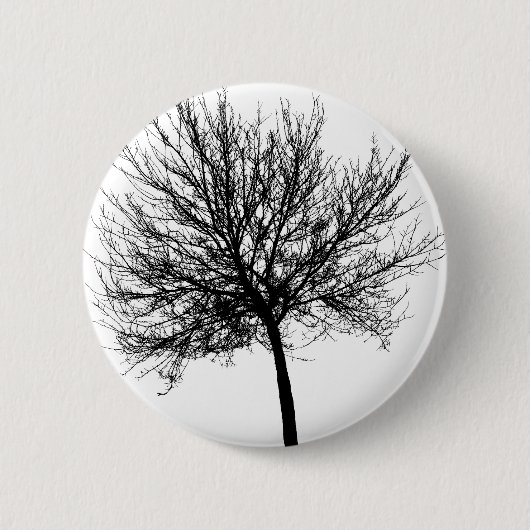 Tree Silhouette Ronde Button 5,7 Cm (Voorkant)