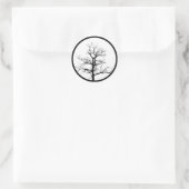 Tree Silhouette Ronde Sticker (Tas)