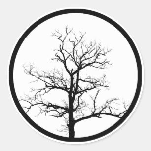 Tree Silhouette Ronde Sticker