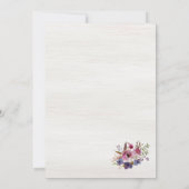 Tree Slice Stump met bloemen Bruiloft uitnodiging (Achterkant)