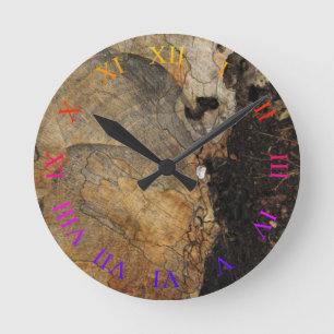 Tree Slice texture photo  Wall Clock Ronde Klok
