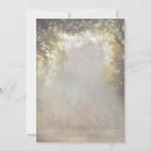 Tree String Lights Rustic Country Vrijgezellenfees Kaart (Achterkant)