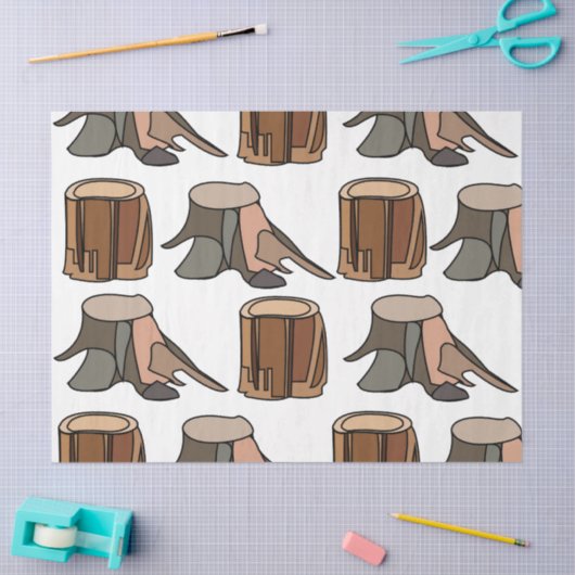 Tree Stump Tissuepapier (Craft)