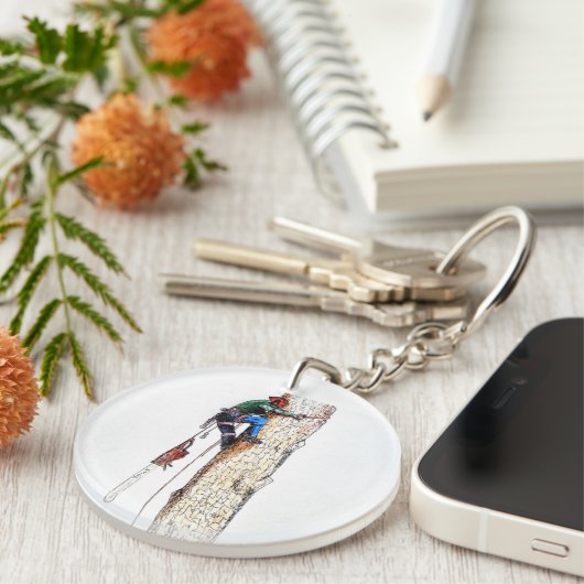 Tree Surgeon Arborist Key Ring Sleutelhanger (Voorkant Rechts)