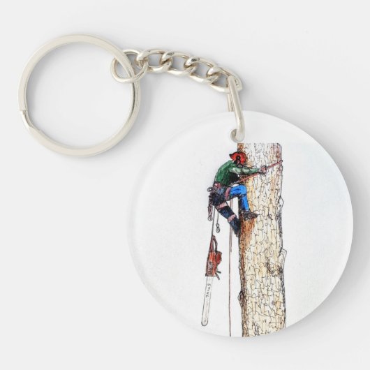 Tree Surgeon Arborist Key Ring Sleutelhanger (Voorkant)