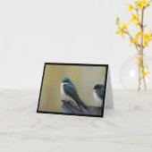 Tree Swallow Note Card Kaart (Gele Bloem)