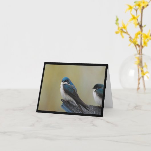 Tree Swallow Note Card Kaart (Gele Bloem)