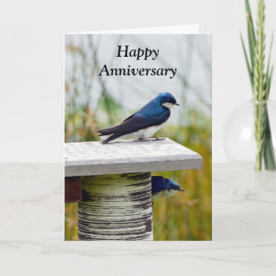 Tree Swallow Paar Gelukkig Jubileum Kaart