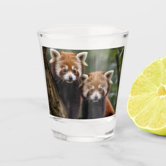 Tree-top Explorers: Baby Red Panda's Uitkijken Shot Glas (Voorkant)