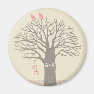 Tree Tortelduifjes Love Initialen Custom Magnet Magneet
