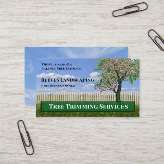 Tree Trimming Landscaping Service Business Card Visitekaartje