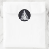 Tree White Christmas Graphic Ronde Sticker (Tas)