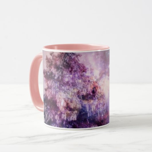 Tree Winter Wonderland Pink Purple Art Mug Cup (Devant gauche)