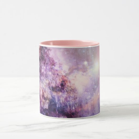 Tree Winter Wonderland Roze Paarse Art Mok Cup (Midden)