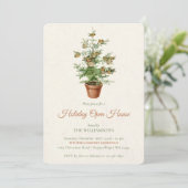 Tree with Birds Christmas Open House Invitation (Debout devant)