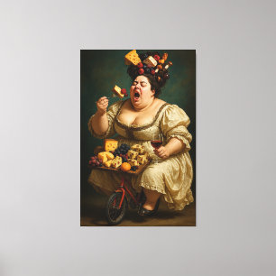 "Treed licht, eet zwaar" surrealistisch kunstwerk Canvas Afdruk