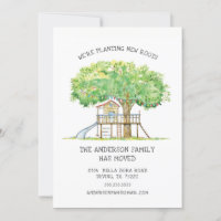 Treehouse Cute Family Moving Faire-part