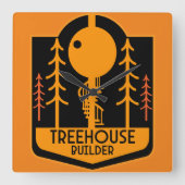 Treehouse Master Builder Vierkante Klok (Voorkant)