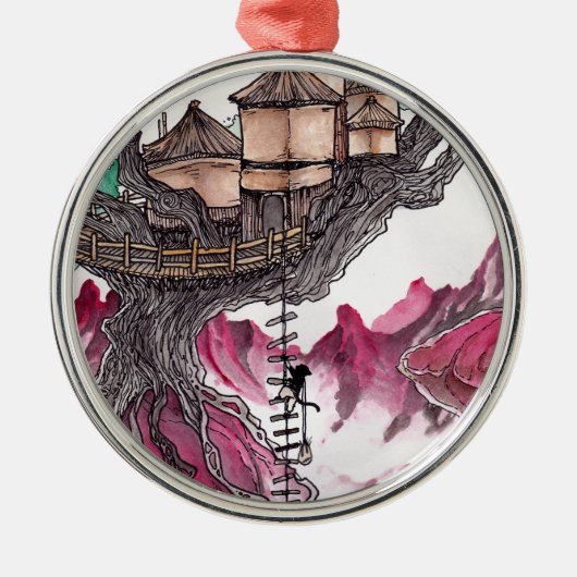Treehouse Metalen Ornament (Voorkant)