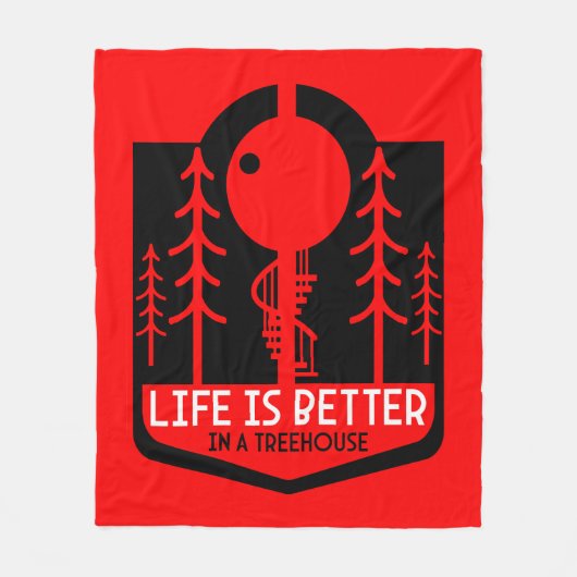Treehouse Playhouse Terug naar school Fleece Deken (Voorkant)