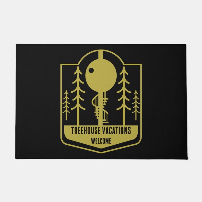 Treehouse Vakantie Feestdagen Deurmat (Voorkant)