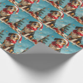 Treeing Walker Coonhound Christmas Beach Cadeaupapier (Hoek)