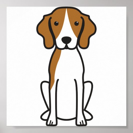 Treeing Walker Coonhound Dog Cartoon Poster (Voorkant)