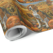 Treeing Walker Coonhound Dog Herfst Thanksgiving Cadeaupapier (Rol Hoek)