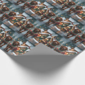 Treeing Walker Coonhound Dogs Christmas Snow Cadeaupapier (Hoek)