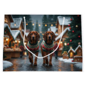 Treeing Walker Coonhound Dogs Christmas Snow  Groot Cadeauzakje (Voorkant)