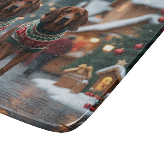 Treeing Walker Coonhound Dogs Christmas Snow Snijplank (Hoek)