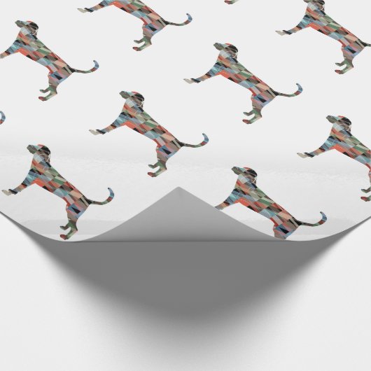 Treeing Walker Coonhound Geometric Silhouette Cadeaupapier (Hoek)